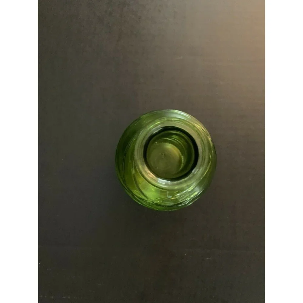 Vintage Green Glass Vase 6